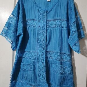 Blue Lace Detail Tunic
